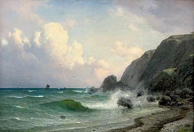 Costa rocciosa con spruzzi